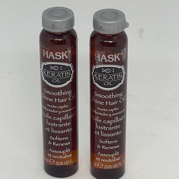 2x Hask Keratin Oil Smoothing Shine Hair Oil - .6 oz Full Size - New - Picture 1 of 4